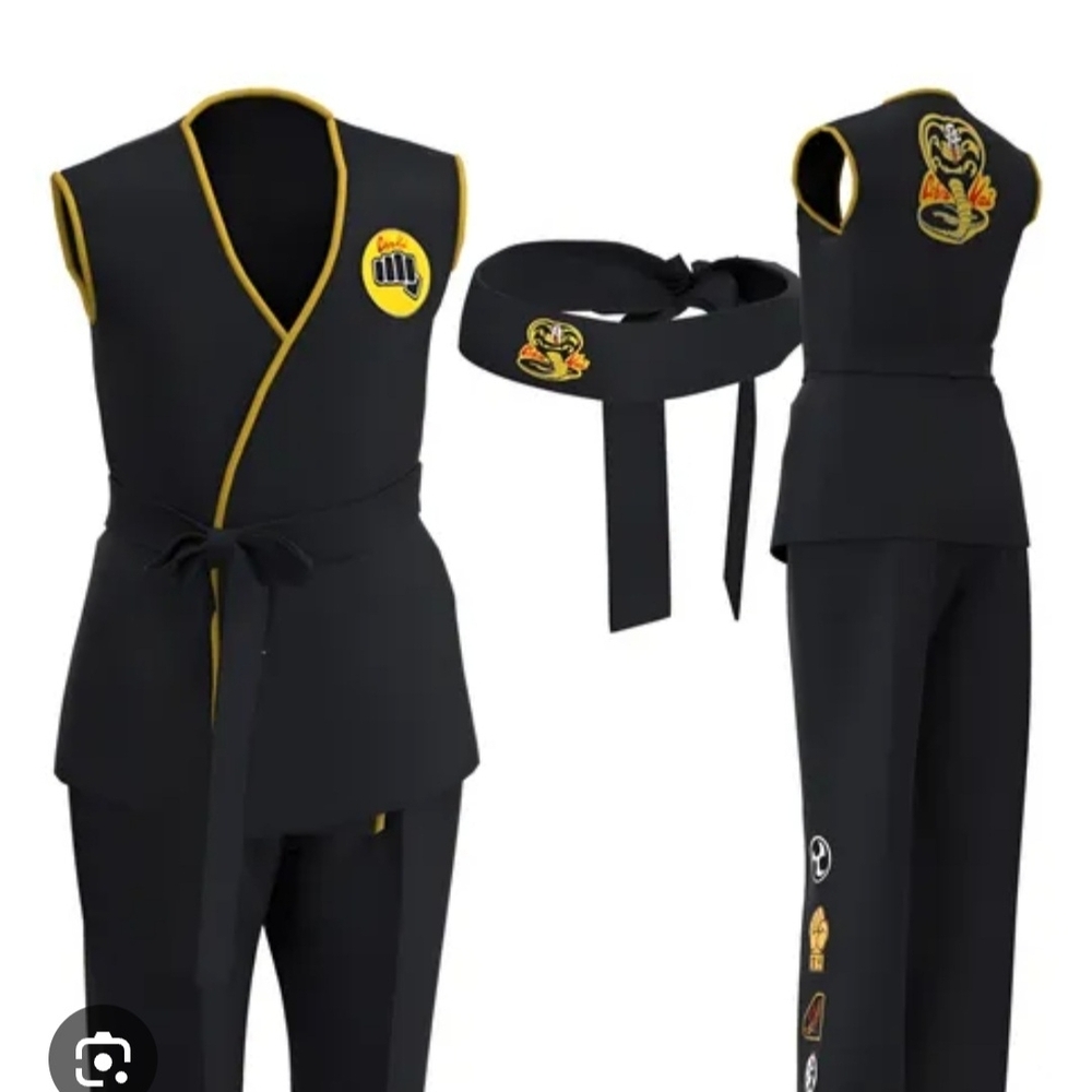 Black Martial Arts Uniform with Yellow Trim